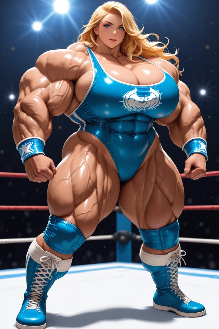 (Busty muscular brute cute Lady Gaga), huge strong biceps volume, huge firm breasts volume, enormous tits volume, strong tonned exposed abs, muscular strong legs, bodybuilder muscles bursting in strength, long wavy curly hair, exposed abs skin, city destruction fire background, tight superheroine underwear and cape