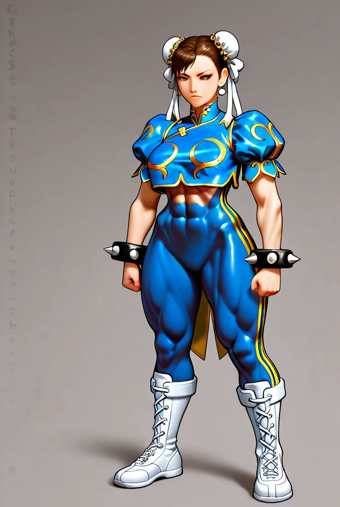 Chun-Li from , sadistic, with little abs, full body