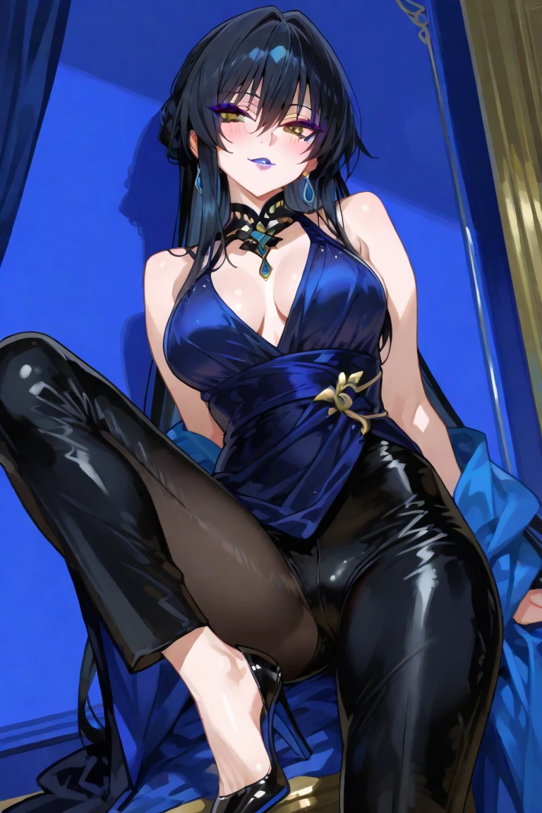 ((masterpiece)), Highest quality, Very detailed, Absurd, 8K, wonderful, Very detailed, The finer details, Browsing Caution, (Very complicated:1.2), (Very delicate), Very detailed, RuiKisugi, 1 Female, Long Hair, Wavy Hair,Voluminous Hair ,Black Hair, eyelash, blue eyes, lipstick, One girl, (whole body:1.2), (Finding_stance:1.3), Very detailed face, Nice fine detail, Perfect Eyes, Fascinating eyes, Beautiful attention to detail, Small Mouth, Fascinating_smile, Mature Woman, Mature Woman, Body with nine heads, thin, compensate, Big Breasts, (museum:1.3), (Urzan-6500-v1.1), Detailed fingers, Perfect hands, Length 180cm,Small face,sweating, Soft thighs,Sexy legs,(Long legs:1.2),Sexy ass, Big Hips,Cleavage,Open the chest,Angle from below,(Low angle shot:1.1),((Amazing orgasm)),赤いlipstick, whole body写真撮影,大きなSexy ass, Perfect Body Proportions, Slim waist,Nipples visible,Tight waist,(Long legs:1.2),Wearing high heels,Shiny skin,Sitting on sofa with legs spread,Black Micro Bikini、(Rope Bondage:1.3),((Both wrists tied above the head)),((Show both armpits)),((Spread your legs out to the sides)),((Raise both legs high)),((Spread your legs in a V-shape)),((Show the soles of your feet)),Tied up woman,Tied up with rope, Tightly bound, Hands tied, Her body was tied with ropes,(Fully expose your thighs to the viewer:1.6),Beautiful Hands, Pay attention to her beautiful legs, Cleavage,Open the chest,anime,G-Cup,Tears in the afterlife,Rui Kisugi,Rui Kisugi,