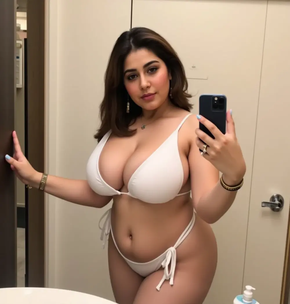 Busty Beautiful thicc Egyptian arabian mom in public toilet.