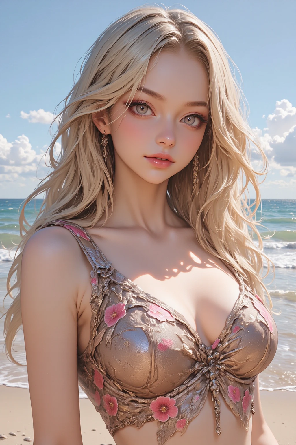 ((Best quality, 8k, Masterpiece: 1.3)), beautiful woman, 1girl, huge breasts: 1.3, (firm abdomen, slim body: 1.1), lustful, ultra detailed face, detailed lips, detailed eyes, double eyelid, Emma Watson wearing a black bikini, ultra realistic --auto --s2