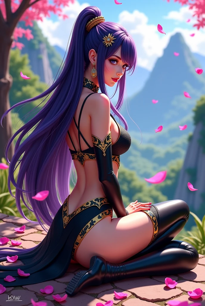 tmasterpiece,Best quality at best,A high resolution,a beauty girl,Nine fox tails,The pupils are one gold and one purple