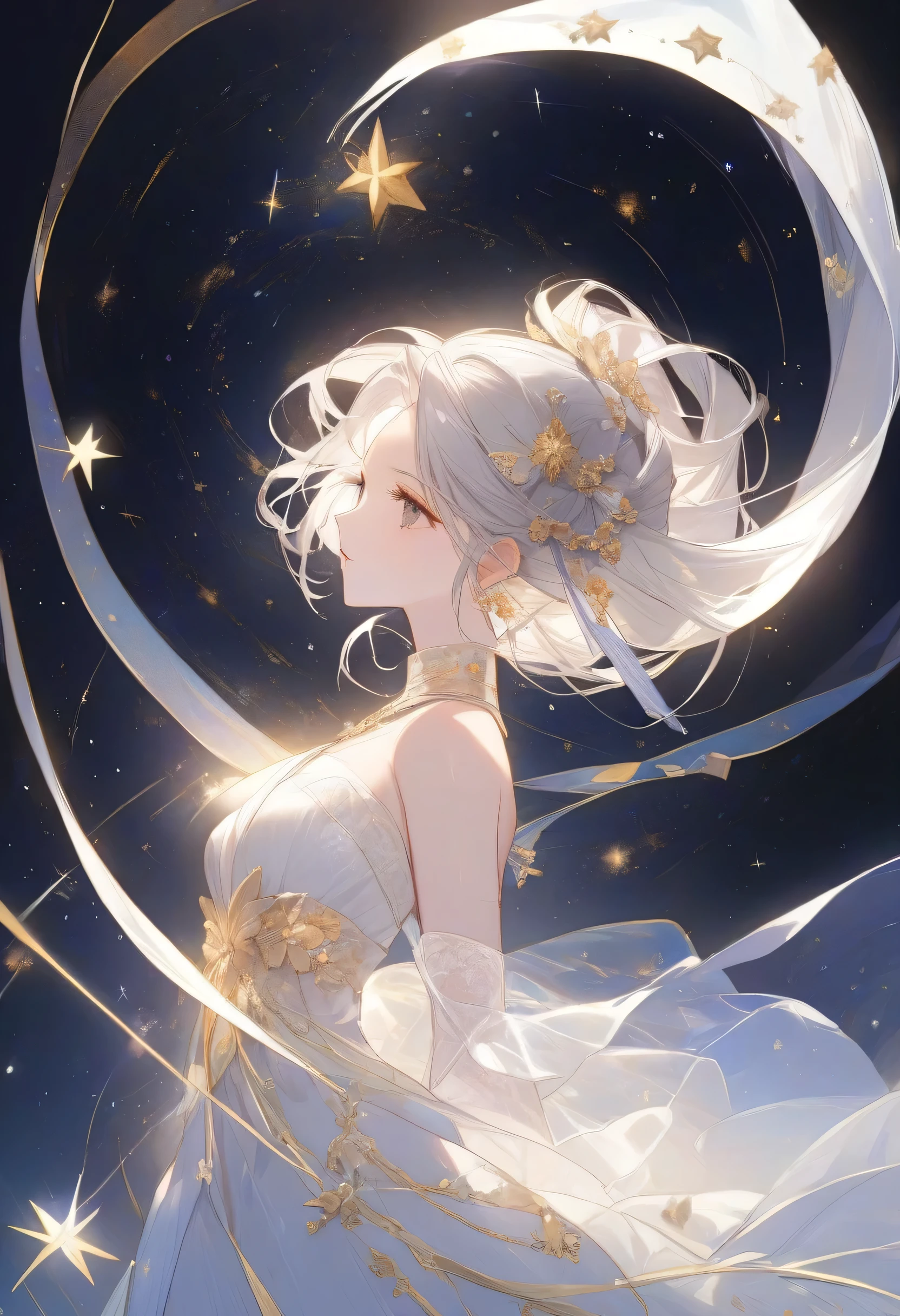 Spiral galaxy,(The goddess of stars watching:1.5)