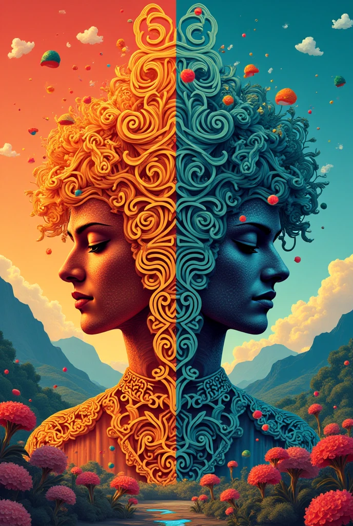 kissing and colliding a galaxy embodding a woman and a galaxy embodding a man,centered subject,straight angle,eye-level perspective,in a uturistic city on a distant planet,Square color palette,(8k,RAW photo,best quality,masterpiece:1.2),extremely intricate details  serious  Monotype printing art by Bill Plympton 