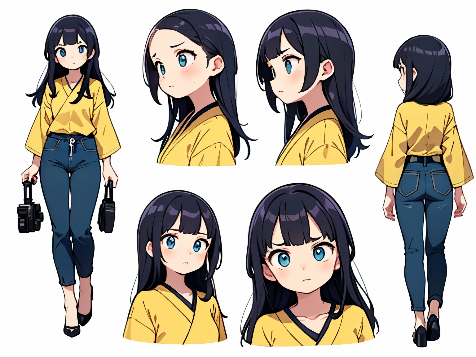 Hair should be black. Remove the yellow string.
