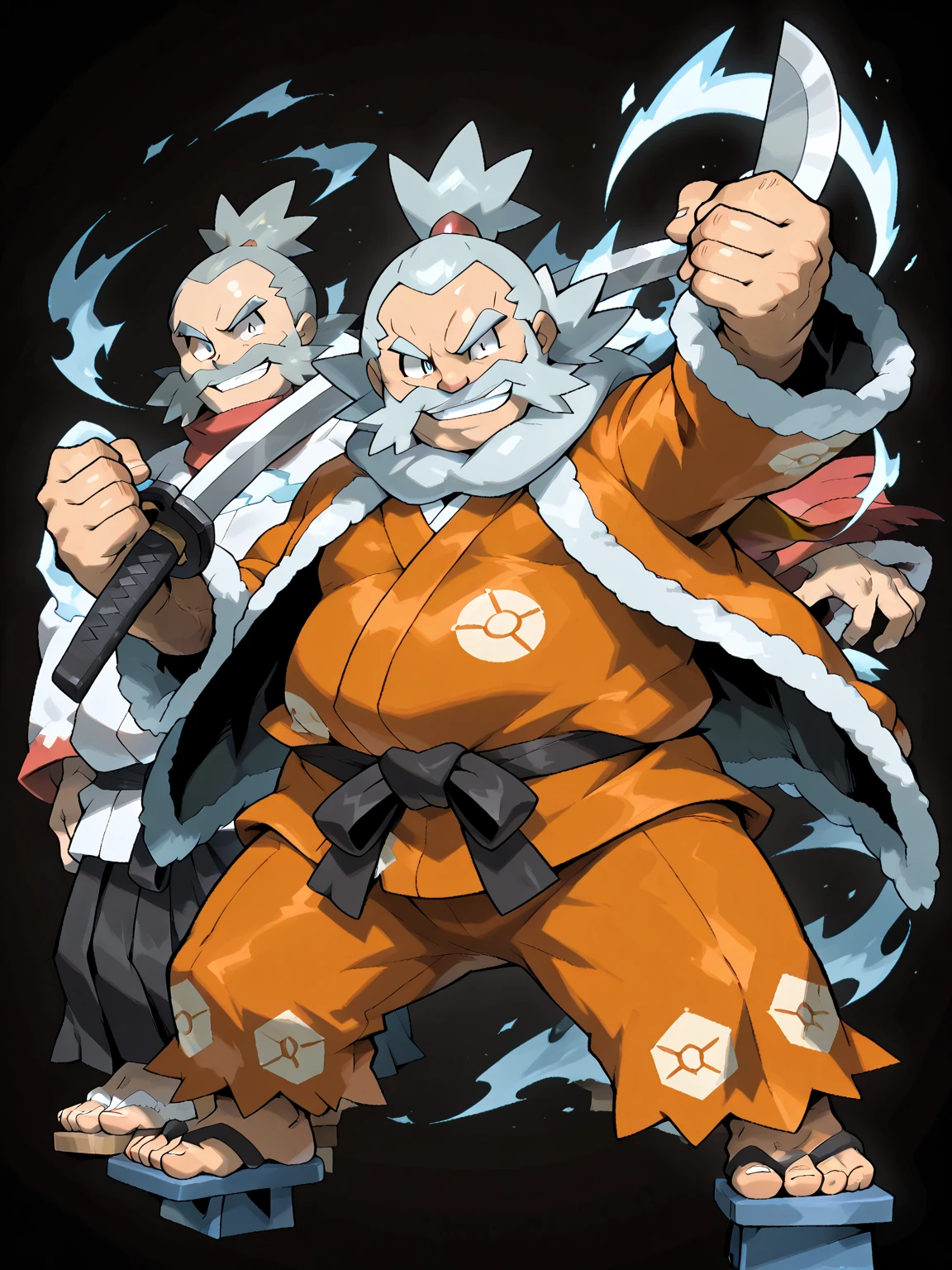 yamato \(one piece\)、long hair,multiclored hair,oni,horn、腕を組む、