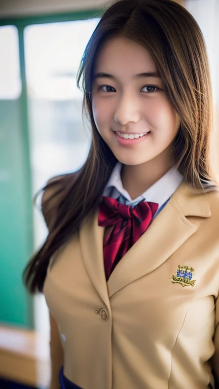 ((highest quality、8k、masterpiece:1.3)),((((cowboy shot)))),Ultra-high resolution,big eyes,Japanese,bangs,(a girl),(1 girl),((20 years old)),((facing at viewer)),(long hair),(((black sailor uniform))),grin,((sitting on chair)),(pleated mini skirt),(((pussy))),((pubic hair)),((skirt lift)),((short crew socks))