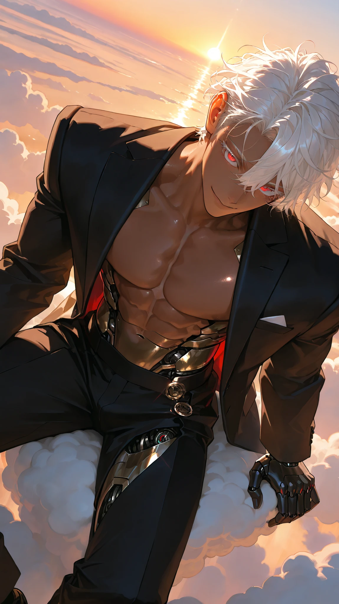 《the original god》Arataki Kazuto , male people, chest muscle, Sexy , Venom symbiote for your body, Black mucus of the body , into venom, venomize,Black bodysuit,(Cloak),Red cape,Abs,(Adult male)((Venom possession,venom symbiote)),over-Tortoise Man,Battle damage,((Masterpiece)), ((Best quality)), Ultra detailed,((illustration)), Dynamic Angle, Detailed light, (Delicate eyes), Floating, 1boy, Male focus, Head, Clothing, Yellow eyes, necklace, tattoo, (Forehead:0.8), (ahoge:0.8), jewelry, brunette color hair,apathy,Ray, chest muscle, Sexy , Venom symbiote for your body, Black mucus of the body , (into venom), Venom,frontage,Bust photo,White tight-fitting top,spiderman outfit,style of anime4 K, 4K anime wallpaper, Badass anime 8 K, 4 k comic wallpaper, young anime man, Anime boys, Anime wallpapers 4 k, Anime wallpaper 4K, High quality anime art style, Anime moe art style, Anime art wallpaper 8 K, Anime art wallpaper 4 K, RGB lighting