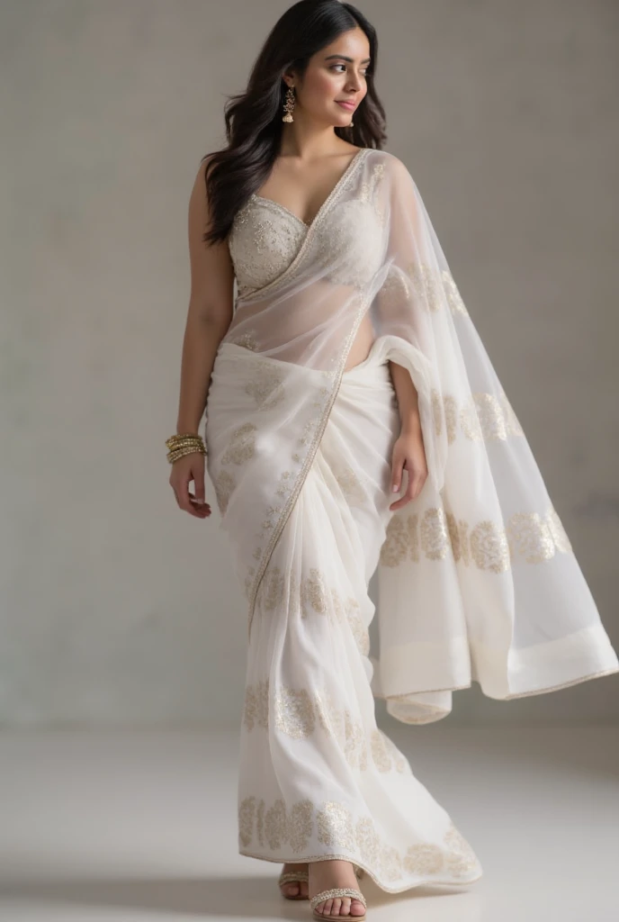 india's fat girl saari photo pose, ultra realistic 8k hard clearty 