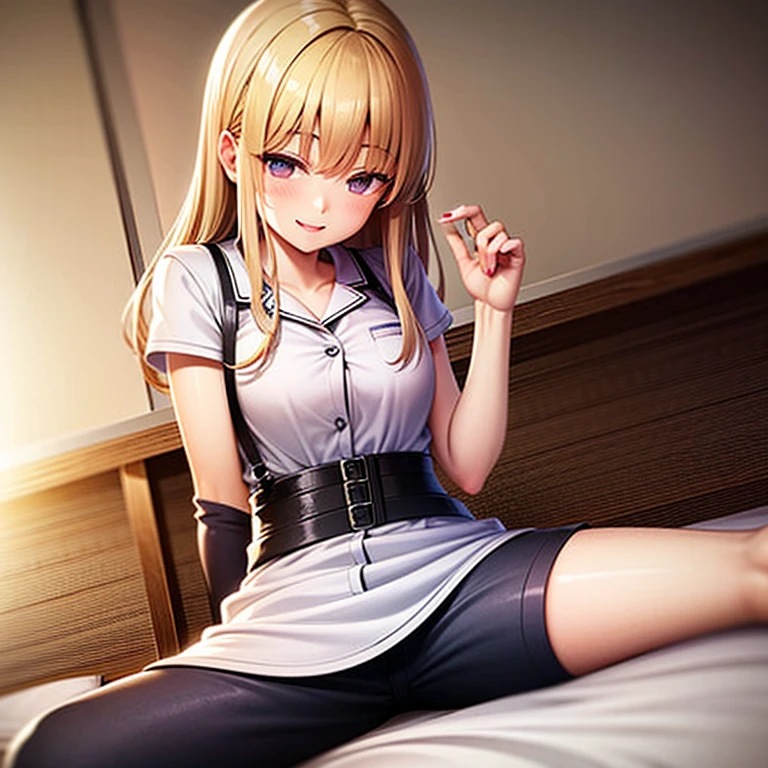 ultra detailed face and eyes, detailed green eyes, blush, shy look, small nose, look at viewer