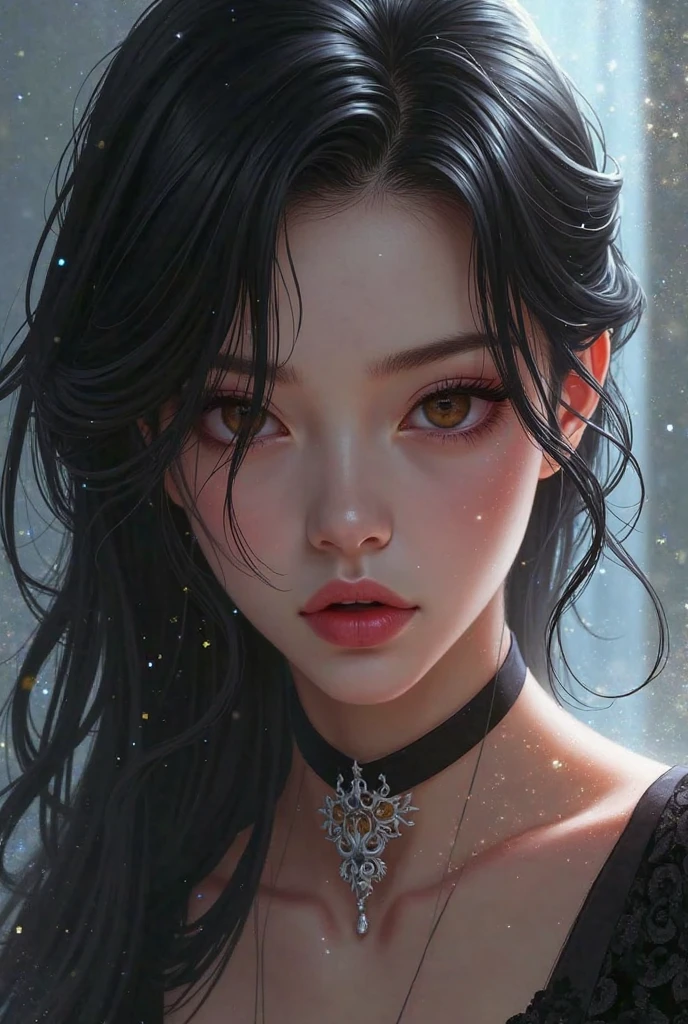 (masterpiece, best quality, photorealistic, absurdres, 8k:1.2), nsfw, best lighting, complex pupils, flawless face, detailed background, night,  pale skin,
1girl, solo, (close up, face focus:1.6), looking at viewer, [light smile], EGirlMakeup, gothic eye shadow, eye glitter, freckles, eyelashes, eyeliner, black lips, matte lipstick, heart \(symble\) on face, shiny skin, very long hair, curly hair,
fringe skirt, chocker, see-through, <lora:coloredLipstickLoha_v420:0.5>,  <lora:ExperimentalMakeup_v10:1>