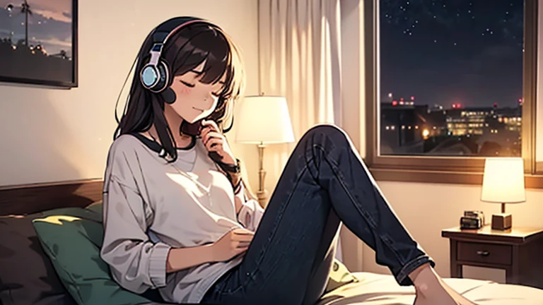 Bob Girl, Wear headphones, Urban Bed, Starry Sky, Enjoy the tranquility of lo-fi music