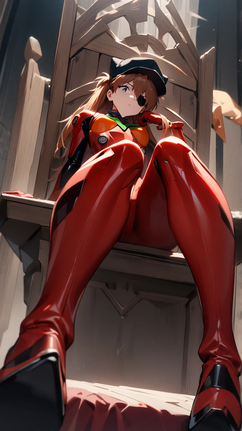Completely naked, leaning over, Climax, excstacy, no clothes, masterpiece, very short pigtails,brown hair, Hair tie with two big red clothespins, mature, Female robot, android, joint seam, blue eyes, full body figure, Height: 160cm, flushed cheeks, 2020s anime picture, ball joint, missionary angle, joy, A big smile, jump　A beautiful robot with short brown hair in two short pigtails held up by two large red clothespins.　25 years old　2020s anime picture　blue eyes　Uplifting, No NSFW, whole body, spread legs, Brown pumps