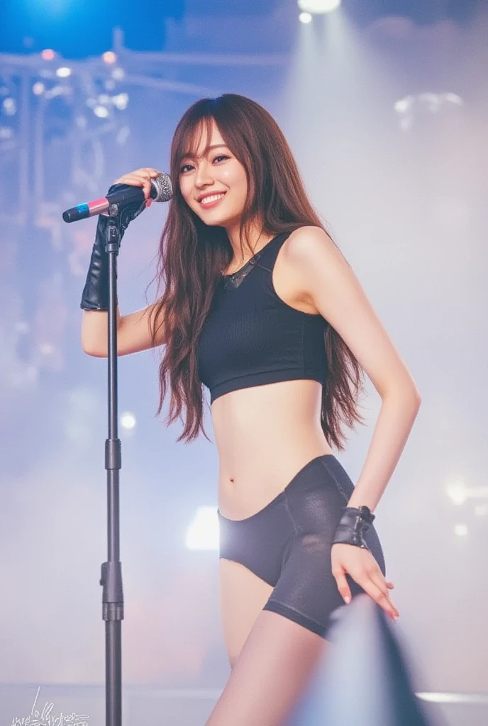 K-pop idols performing on stage, amazing stage effects