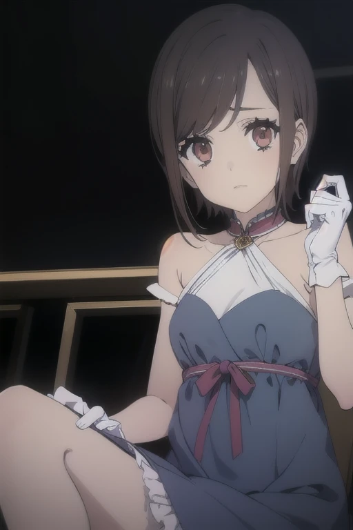 high tail hairstyle, Ponytail hairstyle, Long wavy black hair, standing posing, anime girl style, pixel art anime style,penetrating look with deep eyes,red and purple eyes, hair with a ponytail hairstyle trapped with a big red bun, Women, red hair clips, x color shaped hair clips , smiling face blush, next to his bed, lingerie, Tank Top, Black hair, mini skirt, big thighs,