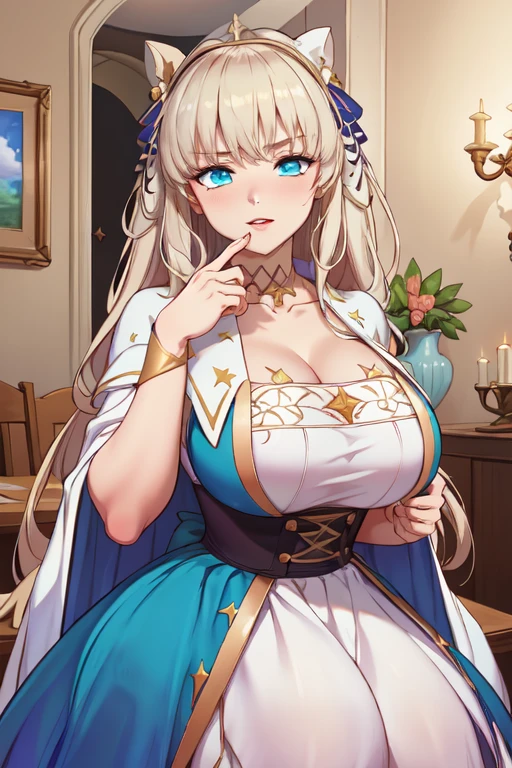 (anime artstyle),Masterpiece,Best Quality,Super Detail,Very Delicate and Beautiful,(((Solo))),((full body)),(((one princess in a gorgeous princess rococo ball gown with voluminous hoop skirt))),((crinoline)),Long train,(((very gigantic tits))),Skindentation,cleavage,((gorgeous rococo ballgown with beautiful embroidery and jeweled)),beautiful embroidery and jeweled gorgeous rococo ballgown with many ruffles,gorgeous rococo ballgown with big bows,gorgeous rococo ballgown with big bows,(gorgeousfull embroidery and lace),detailed face and eyes,jewel-like eyes,((extremely voluminous straight Hair,Very Long Straight Hair)),gorgeousfull hair ornament,(gorgeousfull jeweled tiara),Looking at viewer,((gorgeous princess rococo ball gown with voluminous hoop skirt)),full body,
