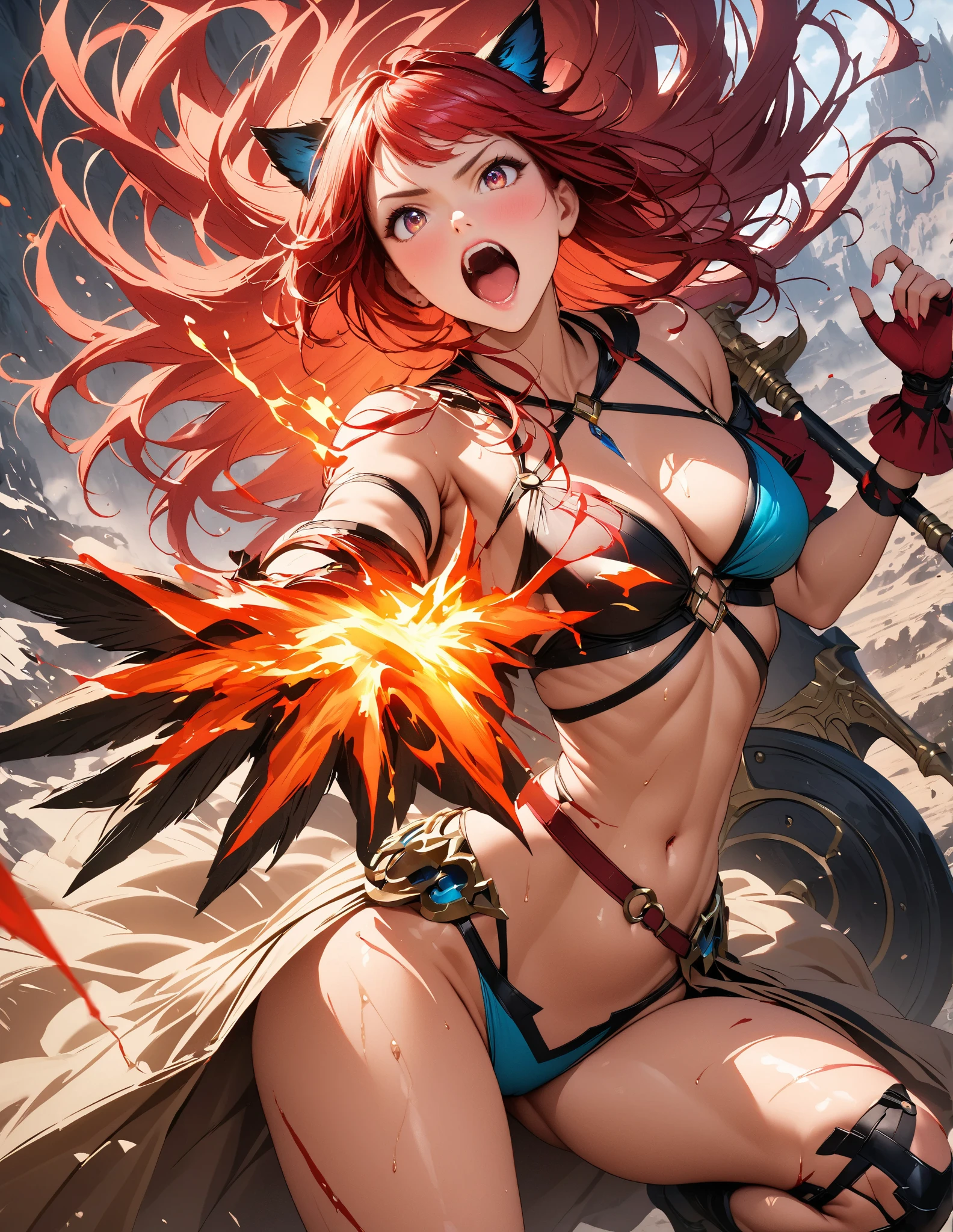 ((work of art, of the highest quality; 1.3)), super quality, Beautiful Detail, super verbose, extra Fine, 16K, exotic, absurdrez, high resolution, beautiful background, detailed back ground, beautiful eyes, beautiful fur, animated style, Kay do Dirty Pair em uma roupa branca, tight-fitting suit, neckleace, thick redhead beauty, very light blue uniform, Wear tight clothes, scarce, (half breast: 1.2), neckleace, neckleace, Waist slender , Waist slender, fine thighs, fine legs, fine legs. tight slit, showing stomach, skinny, Slim Hips, cyberpunk city background, holding retro space gun, offer,