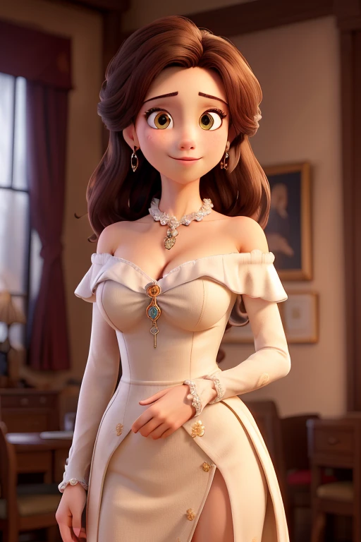 a white girl style disney pixar, high quality. best image