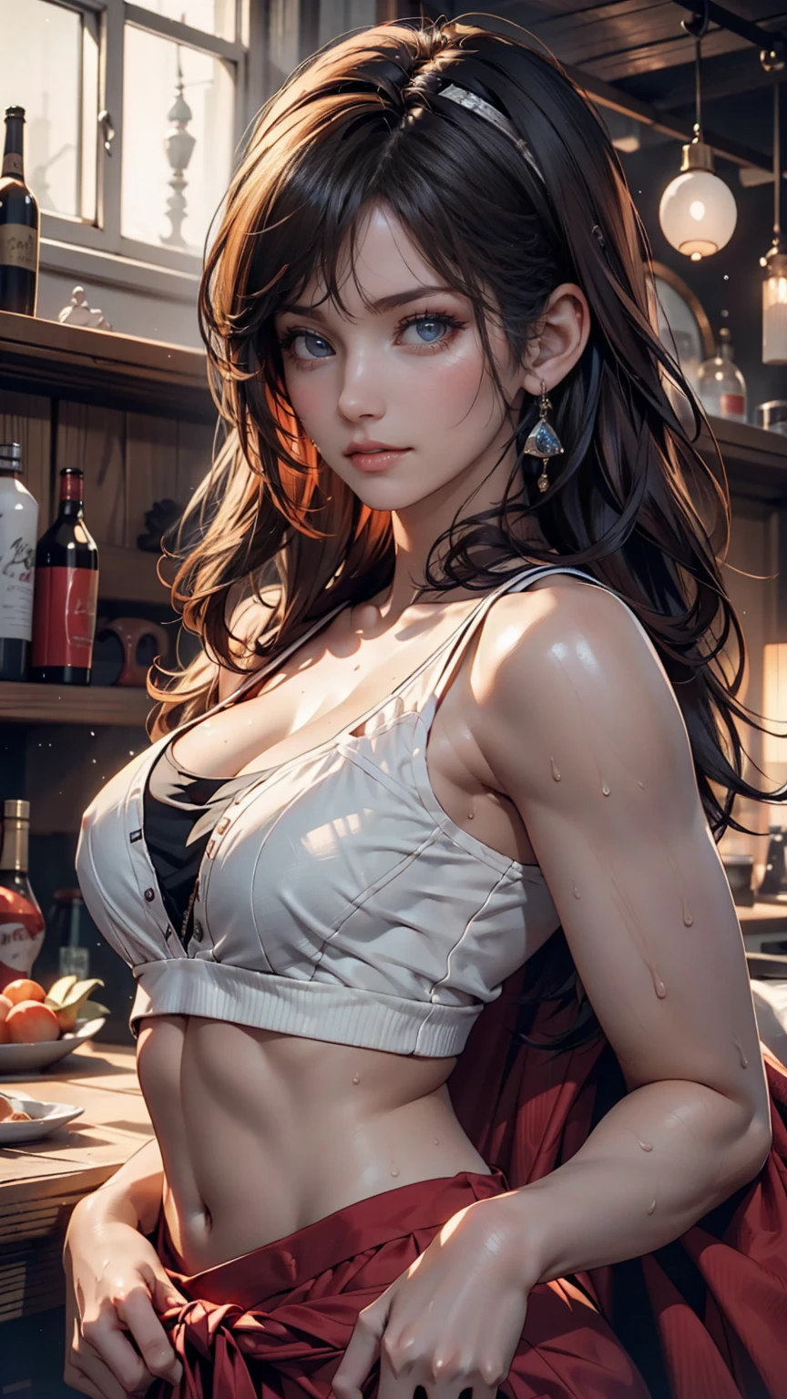 One girl, alone, hair ornaments, Green Hair, Twin tails, Long Hair, Summer Dresses, water、24-year-old female、Sexy proportions、Sexy breasts、Narrow waist、Long eyelashes、Cleavage Emphasis、Split Ponytail((split ponytail))