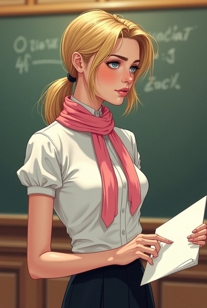 (Jennifer Morrison), young girl face, a beautiful school girl, 1girl, blushing, raising her skirt, cute white panty visible, buttocks, detailed face, big detailed eyes, detailed eyes, detailed lips, pink lipgloss, long eyelashes, intricate uniform, white shirt, open collar, firm chest, e cup tits, slim body, pleated skirt, thighs, (best quality,4k,8k,highres,masterpiece:1.2),ultra-detailed,(realistic,photorealistic,photo-realistic:1.37),HDR,UHD,studio lighting,ultra-fine painting,sharp focus,physically-based rendering,extreme detail description,professional,vivid colors,bokeh,photorealistic,elegant,cute,charming; classroom, benches, chalkboard writing,