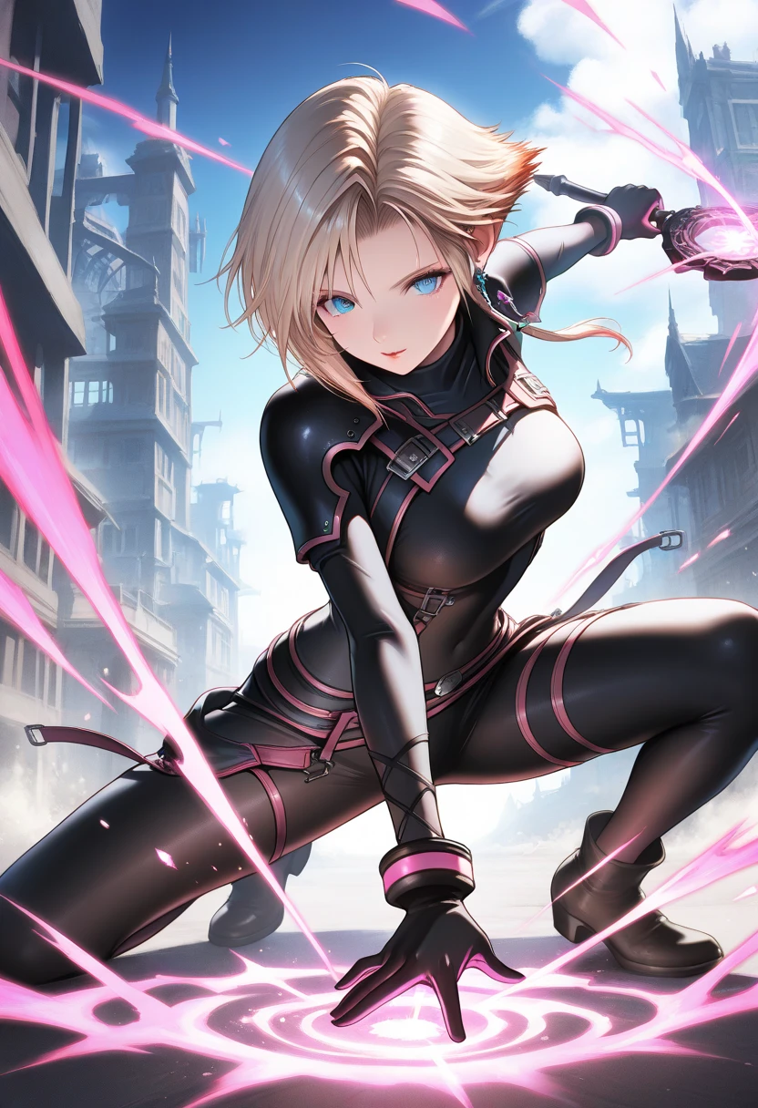 (masterpiece, best quality, detailed), 1girl, solo, aazelda, short hair, crown braid, hairclip, pointy ears, looking at viewer,
<lora:StealthTech:1>, stealthtech, cutting edge, scifi, bodysuit, shoulder armor, interface headset, sleek angular, outdoors, alley, industrial pipe, building, urban, power lines, cloudy sky, sign, dark, night, trash can, squatting, from below, spread legs, serious, parted lips