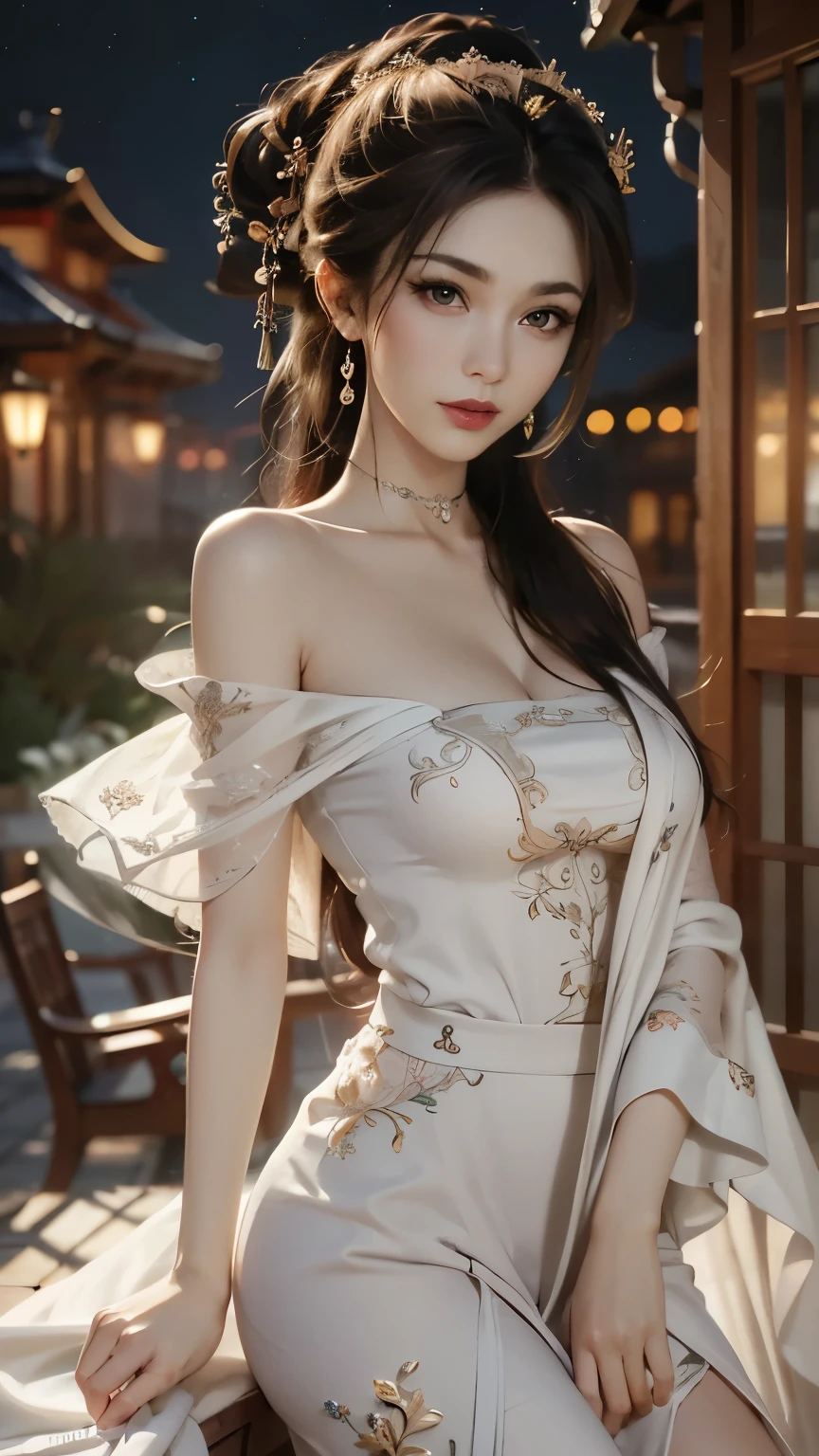 ((Top quality、8K、Masterpiece:1.3))、Extremely delicate beautiful girl,full-body shot,Huge breasts,Bigger breasts,Amazing breast size,G cup。Wear big earrings,Very white skin,moist red lips,Very thin waist,Very thin thighs,Big Ass,fair and smooth skin,Smooth and fair skin,flawless skin,Fair and shiny skin,Cold white skin,Camera on chest,Deep cleavage,showing her breast,(Big V-neck exposed breasts),Bright Light,Red thin lace dress,Red tulle skirt,Lower body exposed,Bare shoulders,Light pink hair,The hair is light pink,blizzard,Snow Mountain,Sunset,lake