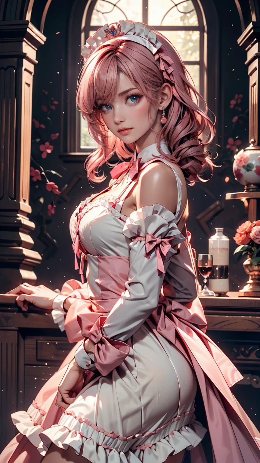 (masterpiece), best quality, expressive eyes, perfect face, {{{{masterpiece}}}},{{{emaiti}}}, {{{Super detailed}}}, {{{high resolution}}}, {{good anatomy}}, (((best quality))),(((neon pink eyes))),{{Extremely detailed and refined}}, {4k CG wallpaper}, {{illustration}}, ((red hair)),((looking out a window,in school)),(((face portrait,detailed face,big big eyeballs,standing,bust,standing))),(((sideponytail:1.2|short hair|ponytail|Detailed hair|blunt bangs|shiny hair))),(((Gothic blonde outfit,dress frills,neck collar))),{{{happy,smile with teeth}}},(lesbian,1 woman:1),(small breasts),masterlighting,((The details are complex、Shallow depth of field、movie lighting、Reflectors、a Canon EOS R5、50mm lens、f / 2.8、shot at 8k resolution)),yandere girl,，Three View, Best anime 4k，short detailed hair,gary gradient background, (masterpiece), best quality, expressive eyes, perfect face, (Super detailed,ultra high resolution,detailed background)),ancient city,dark forest at night,spooky,Chill,Inspiration,1 girl,wearing a minidress、Wearing a white collared long-sleeved 