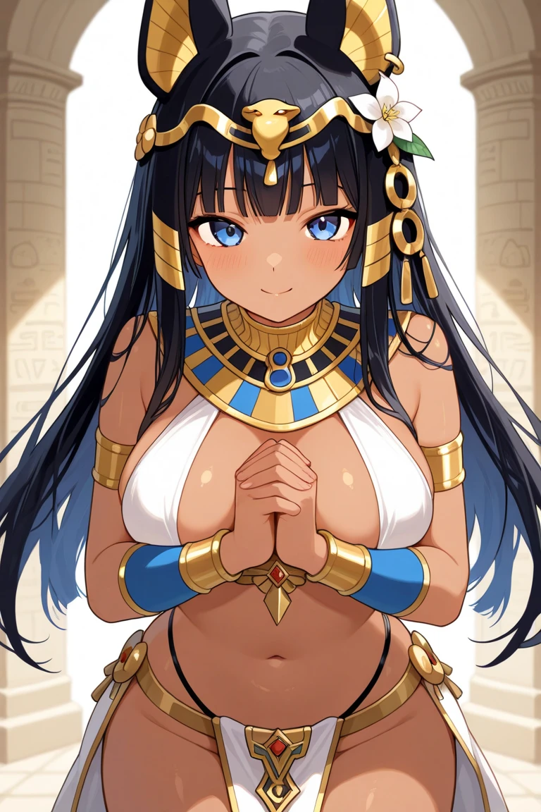 Sexy Cleopatra with legs up , and sweaty body , her breasts are huge and in great shape , big lips , tanned , beautiful vagina