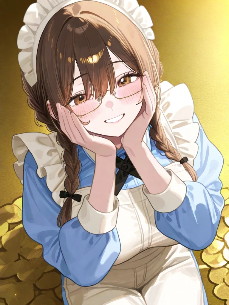 1Girl, daitaku helios(umamusume), (umamusume), umamusume, sweat, steam,smile, skin fang, ponytail , (tracenschooluniform), skirt_lift, holding money, (undersized clothes),cleavage, groin, prostitution, looking at viewer, cowboy shot, masterpiece, very aesthetic, recent, mid,nsfw