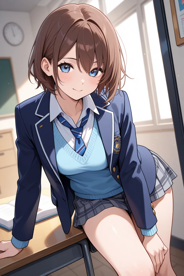 (Masterpiece, highest quality, high resolution, realistic photos, realistic looking skin:1.1),
(A high school girl pulls up her own skirt to show us her panties: 1.8),
(provocative, smirking expression: 1.5),
(She is wearing a navy blue blazer over a white collared shirt from her high school uniform: 1.8),
(She is wearing a gray mini-skirt of her high school uniform: 1.5),
(She is wearing black loafers: 1.5),
(She is wearing navy blue high socks: 1.5),
(Her panties are white lace with a pattern: 1.5),
(She has brown hair in a medium ponytail:1.5),
(Location: shopping mall:1.5),
1 Japanese girl, solo, full bodied esbian, beautiful eyes, glowing eyes, glowing thighs, NSFW