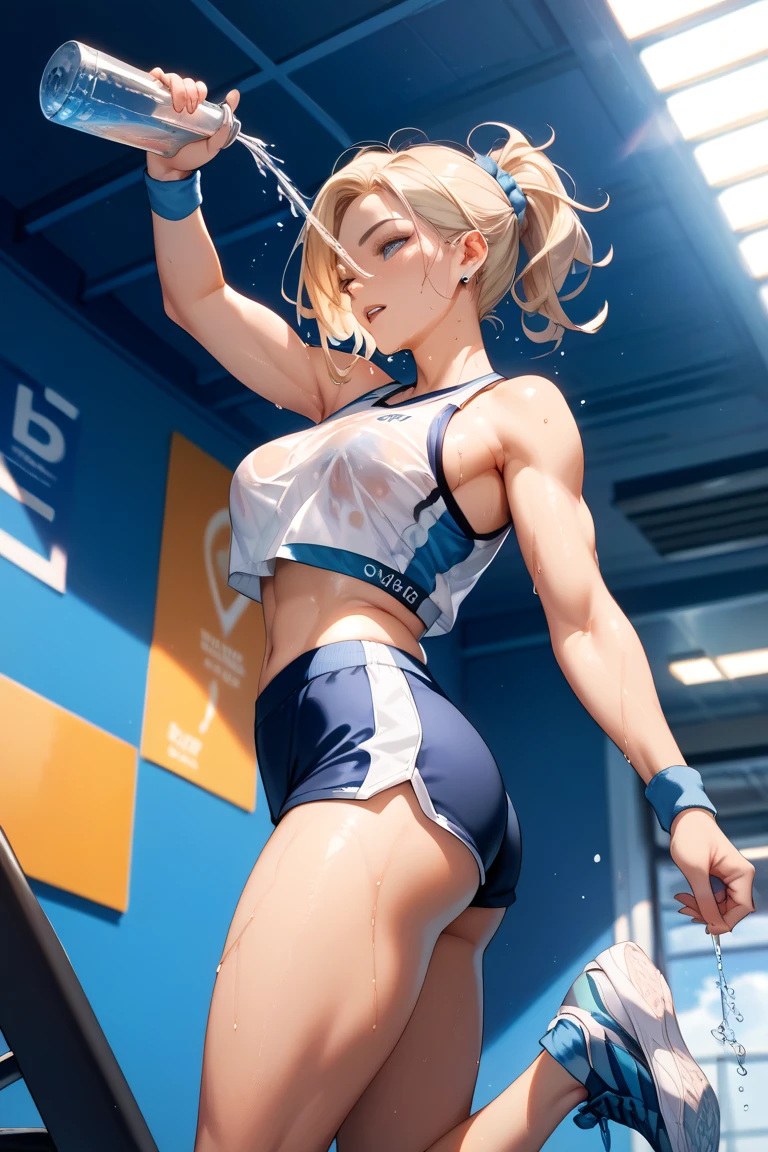 Sexy girl, gym girl, skimpy gym outfit, small tits