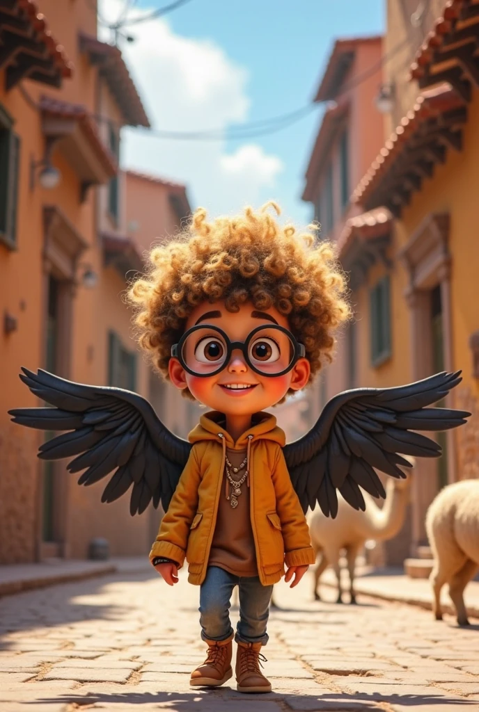 A 15 boy wearing a white tshirt "Divyanshu" Is written on the tshirt boy wearing black sunglasses white shoes in background a wing is stable on wall
And curly hair and car around wing 