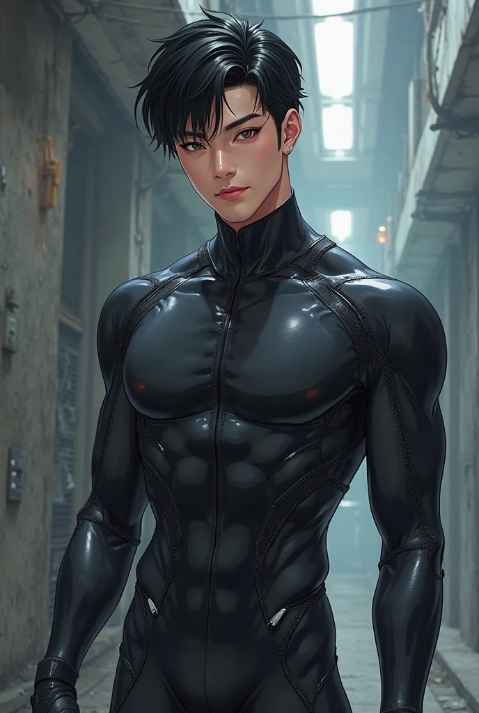 (1man:1.3),20-year-old,muscle,
muscle man,(((male gender:1))),
black hair,(((red_eyes:1.3))),intricate eyes,big pectorals,((muscle body,perfect anatomy))),
serious and thoughtful man,(nsfw),
(((dirty skin:1.5,lustrous skin:1.5,bright skin: 1.5,skin tanned,shiny skin,very shiny skin,shiny body,plastic glitter skin,exaggerated shiny skin,illuminated skin,wet legs))),(detailed body),
Wild Spike Black Saiyan, dirt smeared face,toned athletic body, (((has bare back and chest))), ((wet clothes,intricate outfit,intricate clothes,dirty clothes,torn clothes)),
(dynamic pose:1.0),solo focus,(angry),(centered,scale to fit dimensions,Rule of thirds),
cyberpunk city by the ocean at night, with bright neon signs and dark stormy clouds and puddles, scenery:1.25,
artistic photography,(photography taken by sldr),highres, sharp focus, (ultra detailed, extremely detailed), (photorealistic artwork:1.37),(extremely detailed CG unity 8k wallpaper),((synthwave background theme)),(((vibrant colors))),(intricate background),(masterpiece),(best quality),