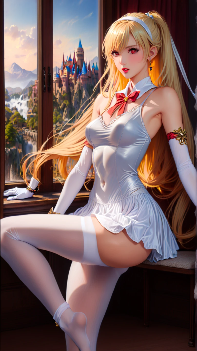 masterpiece, best quality, high resolution, high detail face, venus1, 1 girl, solo, sailor senshi uniform, sailor venus, aino minako, blonde hair, magical girl, blue eyes, orange skirt, elbow length gloves, tiara, pleated skirt, bow for hair, orange sailor necklace, mini skirt, choker, red bow, orange choker, white gloves, very long hair, jewelry, earrings, showing her perfect beautyful ass, ass with a small white thong, very sexy nice ass, ultra high res, cinematic angle, professional lighting, best quality, masterpiece, sidelighting, sharp, perfect focus, bokeh, photorealistic, (finely detailed beautiful eyes: 1.3), realistic, (3d face:1.1), (lustrous skin:1.5), (ultra high res intricate face details), (face skin pores:1.3), ultra high res cloth texture, 8k eye details, 8k pupils.