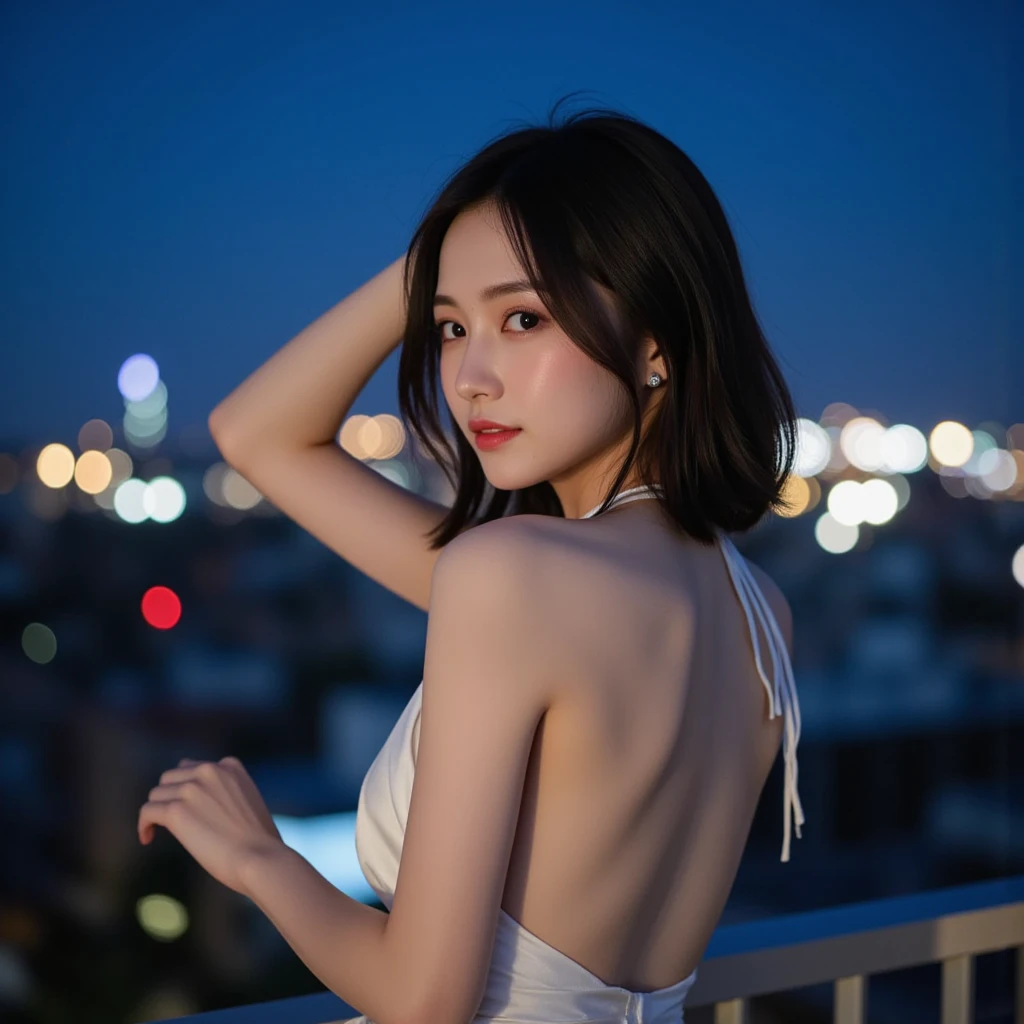 Random Pause, Mix 4, (8k, RAW Photos, highest quality, masterpiece: 1.45), (Genuineistic, Genuineistic: 1.37), One Girl, cute, Laughter、Cityscape, night, Professional Lighting, Photon Mapping, Radio City, Physically Based Rendering, Gradient black hair, Gray Hair, Short Curly Hair, good looking, With a girl, Small breasts,Off-the-shoulder dress, best quality photos, High resolution, 1080p, (Clear Face), (detailed face description), (detailed hand description), (masterpiece), Genuine, Extreme light and shadow, Disheveled Hair, masterpiece, Richly detailed, (Beautiful Face), (best quality photos), (masterpiece), (detailed), dual、Look in front of you, Thin clavicle,Emphasis on armpits、Completely naked、White soft skin、Genuine、The best beautiful girl、Full Body Shot、With Tokyo night view in the background、