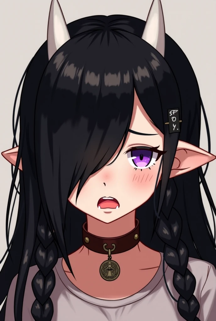 egirl, gamer girl, short hair, black hair, in the room, e-girl black t-shirt, black skirt, violet eyes, full body. potrait. ahegao. heart pupils. 1girl. cute. idiot. elf. A fantastic face. Fantastic eyes. Symmetrical eyes. Symmetry. Beautiful face. Realistic face. Beautiful eyes. Detailed face. Detailed eyes. Detailed suit. High quality picture. Detailed picture. Masterpiece. A high resolution, asphyxiation, stroke