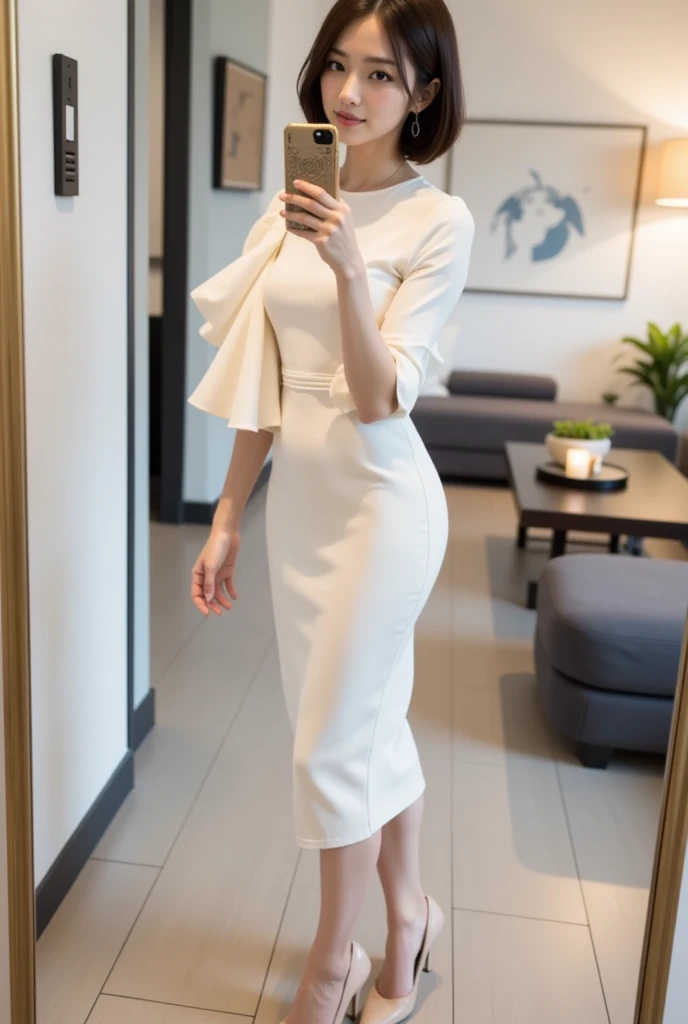 (girl in office room, luxurious office room),
(((Full body shot))), (standing position), (looking at viewers, front view shots), (masterpiece, hyper realistic, hyper detailed, photoshop, photorealists), 20 years old lady, 16k, FHD, UHD, high quality pictures, extremely detailed, candid brightness, candid shots, (f-35 lightning ii, iconic picture shot, room brightness), (pretty face, iconic face), (detailed face, detailed eye, detailed lips, detailed neck, ultra realistic face, ultra realistic eye, ultra realistic lips), (attractive hair style, hair style), (sagging perky breasts, perfect rounded breasts, attractive breasts), (attractive body figure, perfect body figure, perfect figure, curvy_figure, hourglass_figure), ((attractive High heels, fancy high heels)),
((ruffled maxi, masterpiece red ruffled maxi, Iconic flared maxi, ruffled maxi, long sleeves, flared lace maxi, lace maxi, luxurious ankle length maxi, volume ruffled maxi)) , ,