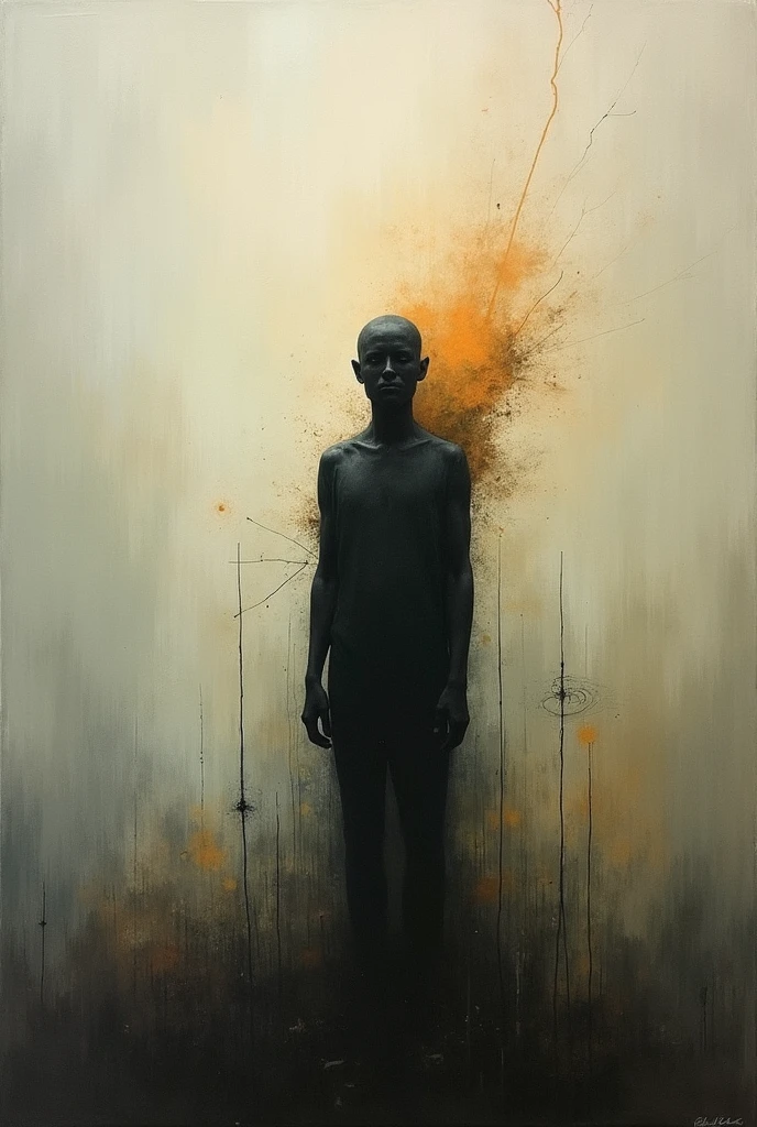 Illustration of a person that become a shadow of someone