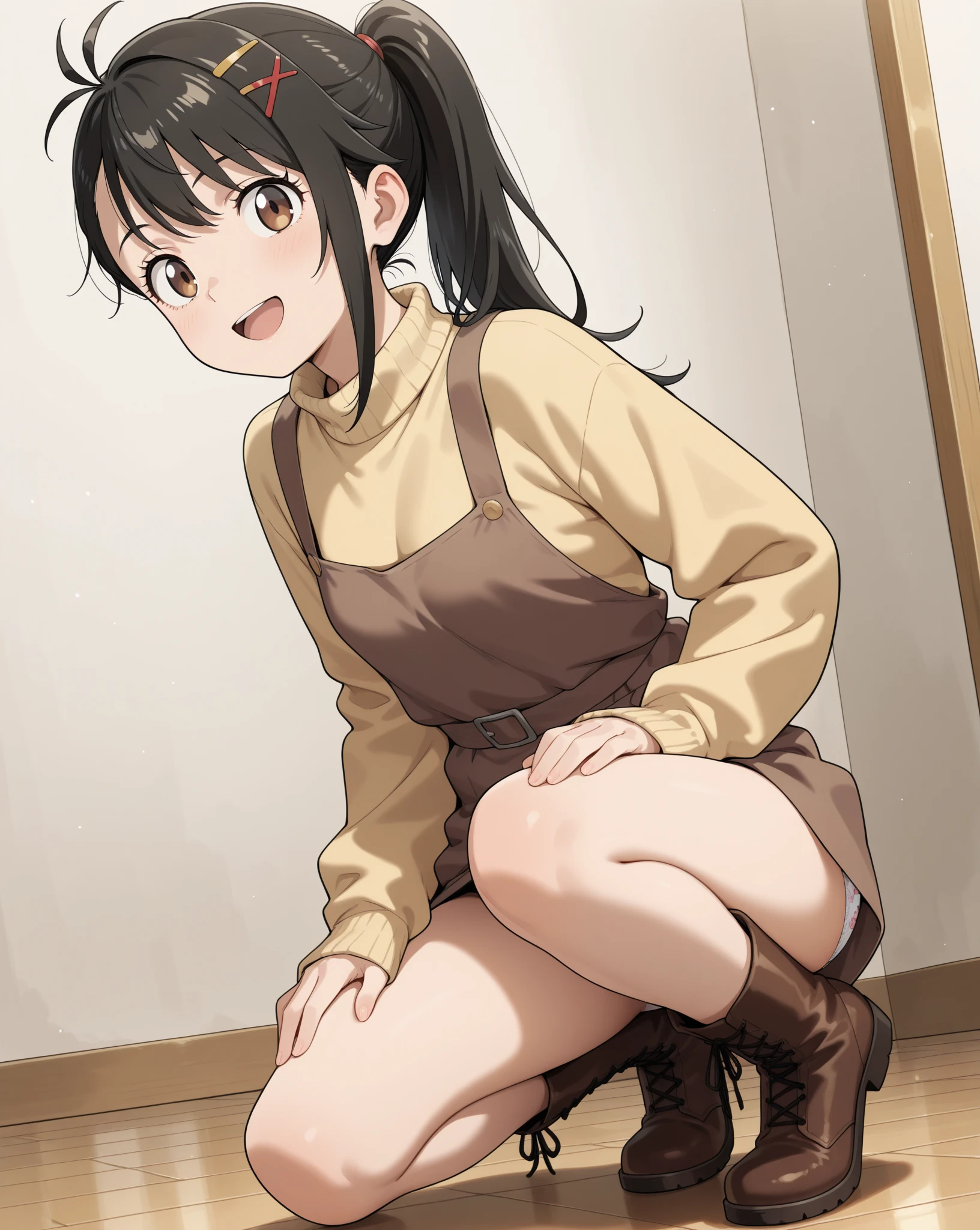 rinwell,　peeing, squatting, hands on knees, (High resolution), (8k), (Very detailed), (4K), (Pixiv), Perfect Face, Beautiful eyes and face, (最high quality), (Very detailed), Detailed face and eyes,pubic hair,いPeeを漏らす裸の女の子,1 girl,alone,Spread your legs, Embarrassing, blush,いPee, (sweating:1.4),Spread your legs,1 girl, (alone), High resolution, use_fast_no_frozen_style, use_fast_no_frozen_style, high quality, 1 girl, nude, Pee, Squat, Touching the vagina,Are standing, Raise one leg