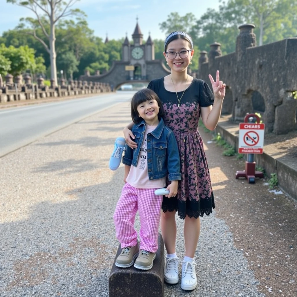 There was a little girl sitting on a chair on the balcony, ???, and she smiling,Very excited, she expressing joy, Chinese girl, waving and smiling, Pointing at the camera, 8k selfie photograph, 2 years old, jinyiwei, Li Zixin, she is happy, nanquan, and she smiling,Very happy, inspired by Cheng Jiasui