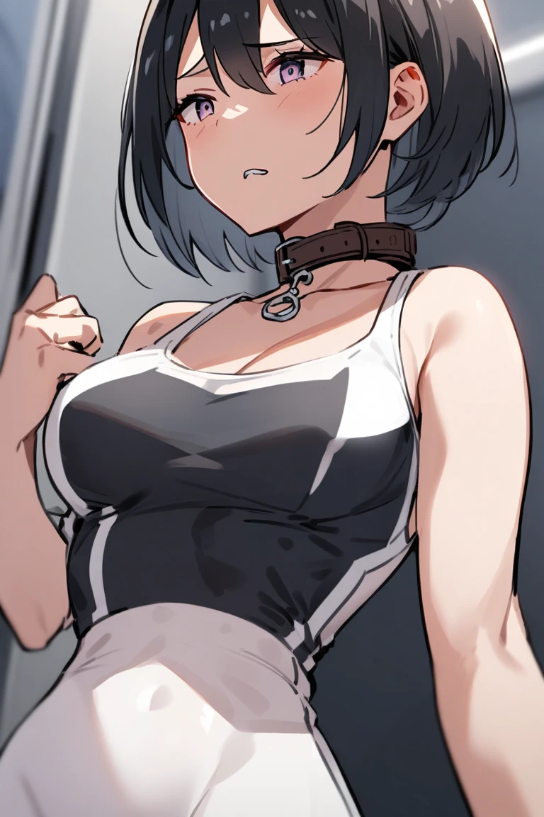 Restrained in handcuffs Arrest Black dress girl See-through Sweaty Armpit Show