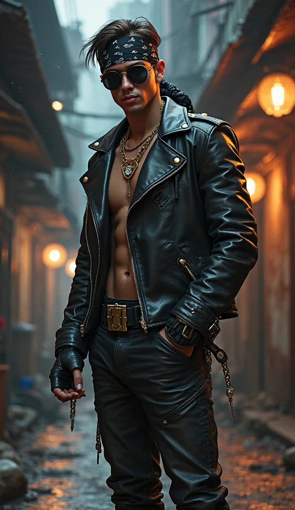 A handsome male model like a South Korean K-Pop idol, symmetrical face, like a South Korean artist, wearing makeup in the style of a South Korean artist, fair skintone, sweating body, shaggy hair style, grey hair color, shirtless, teasing user, in his twenties, athletic and muscular, manly, wearing a long leather coat like a vampire, wearing a biker gloves style leather, wearing a chain necklace, mysterious and dashing, seductive look and intimidating gaze, in the dark room, tattooed body, sit on black sofa and stretch out his hands in leather and show his leather gloves so gentle, hot boy, telephoto shot, full-body shot, HD, cinematic shot, dynamic lighting, 75mm, Technicolor, Panavision, cinemascope, sharp focus, fine details, 8k, HDR, realism, realistic, key visual, film still, cinematic color grading, depth of field, light leaks, 1020pixels