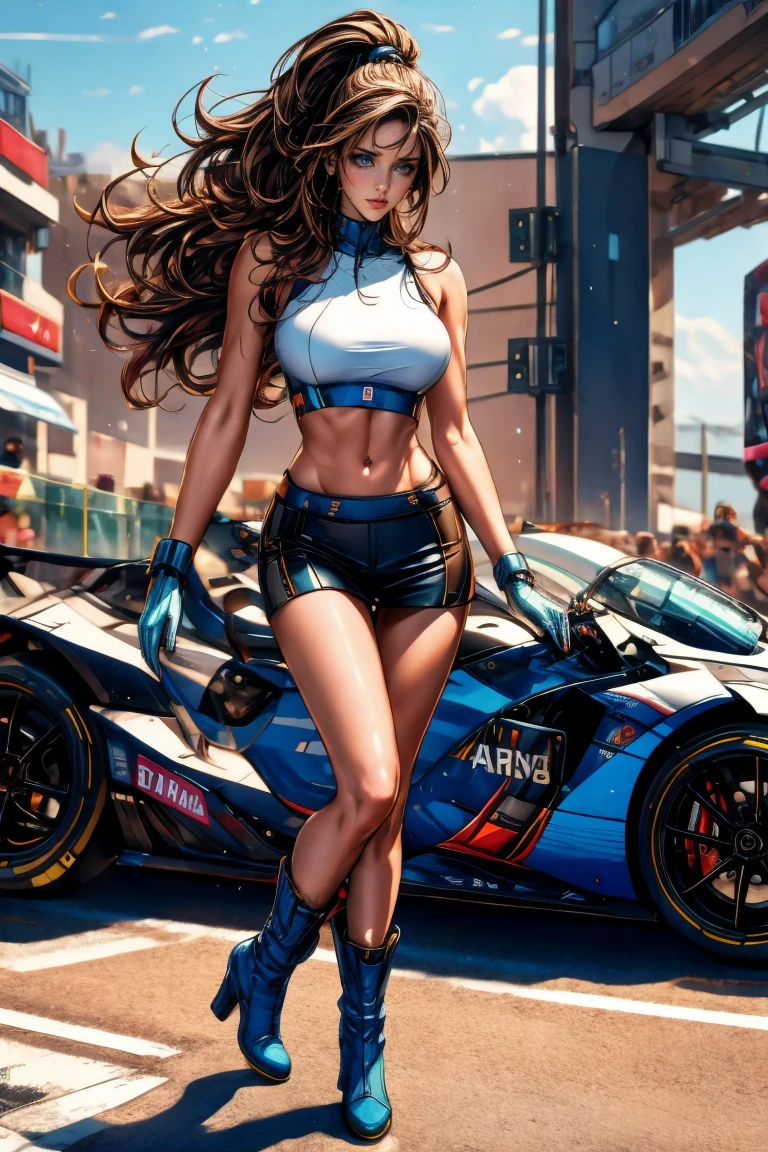 (((1 screen,Dynamic Angle))), (((A woman with long hair is taking pictures of the four-wheel drive car race:1.5))), break (((I have a Nikon SLR camera:1.8))), break (8 heads,Slim figure),(Beautiful slim neck),(Beautiful clavicle),(Hard, Round and beautiful large chest),(Beautiful cleavage),(Beautiful and flat abdomen),(Beautiful toned waist),(Beautiful bouncy large buttocks),(Beautiful slim thighs),(Beautiful toned calves),(Beautiful slim ankles),(Beautiful hands and feet), break ((Explosives,Sprint,Wind:1.3)), ((Fluttering Hair:1.8)), ((Many four-wheel drive cars kicking up sand,Sand Dust:1.6)), break ((Expressing the speed of a four-wheel drive car:1.4)), BREAK (Highest quality,4K,8k,High resolution,masterpiece:1.2),Very detailed,(Realistic,photoRealistic,photo-Realistic:1.37), (Perfect Anatomy), (Perfect finger to thumb ratio), (Symmetrical face), break