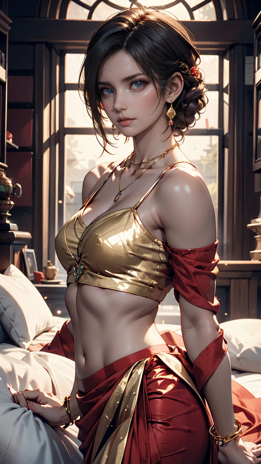 masterpiece, highest quality, Official Art, Highly detailed CG Unity 8k wallpaper: 1.8) Browsing Caution, nude, chest, Areola,,, Alphonse Mucha style