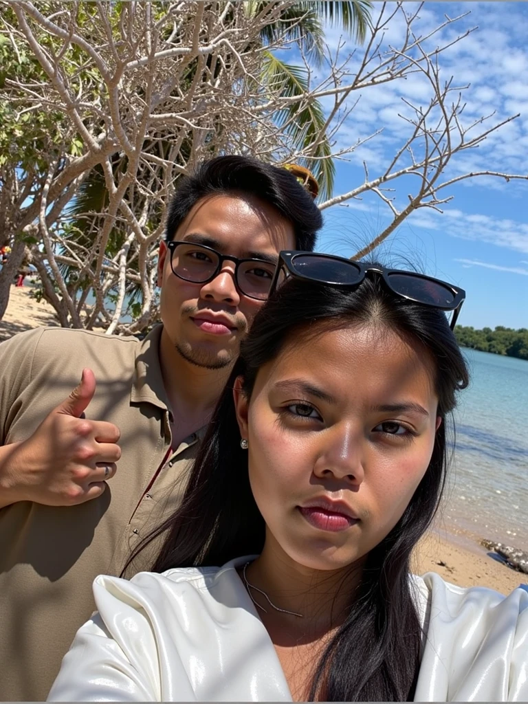 There's a man and a woman posing for a selfie, Foto do perfil, imagem de perfil, suave em _ O pano de fundo, taken in the early 2020s, jayson tatum as mother mary, imagem vazada, Foto do perfil, facebook post, foto do perfil, Tyler Edlin e Natasha Tan, foto do instagram, vacation photo, instagram post, they are in love, Foto do perfil