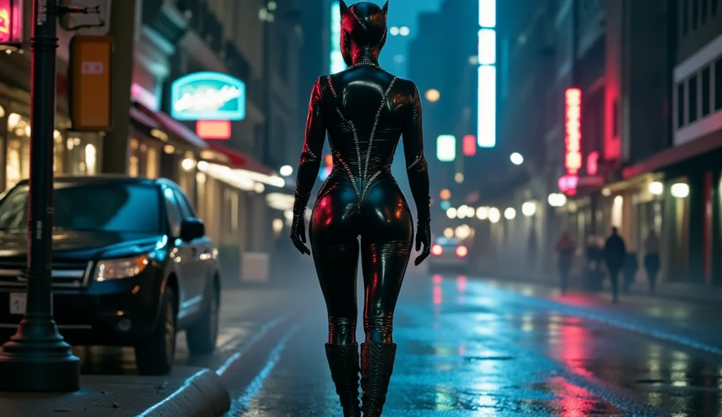 (full body) image of a girl, glowing, (solo focus, look at viewer:1.4), (beautiful face), horns, 
(skirtsuit:1.4),
(curvy body:1.4), in (highheel:1.4),
(combat_pose:1.4), 
(motion blur:1.4), some glowing cyan led, cyberpunk-background, (motion blured background:1.2), bokeh, neon sign,
(rim light, photorealistic, finely detail:1.4) <lora:Demonic_Iconic:0.8>