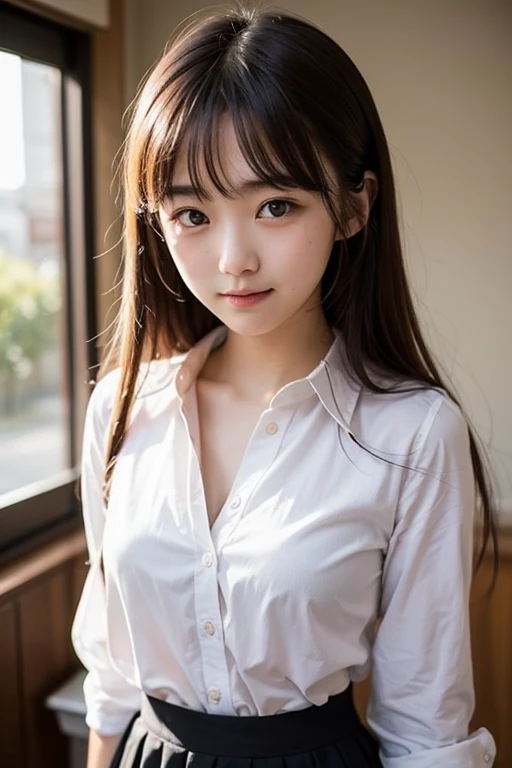 (High school girls walking on Tokyo street:1.2、blue sky)、((school uniform、blazer、Pleated skirt、Navy blue socks、loafers)、the wind is strong、(Realistic、Like a photograph、Live Action、8K, Realistic, RAW Photos, Best image quality: 1.4), Single-lens reflex camera、RAW Photos, Highest quality, Realistic, Highly detailed CG Unity 8K wallpaper, Written boundary depth, Cinematic Light, Lens flare, Ray Tracing, Realistic background、((ultra high density skin))、 age girl on her way to school,Cute Japanese、(YHer shirt is unbuttoned, exposing a small portion of her bra.:1.4)、(whole body:1.5)、Super detailed face,avert your eyes:1.1、(Silver inner color hair、Straight Long Hair:1.2、My hair flutters in the wind:1.4)、I like that style、stylish、Very detailed、Pay attention to the details、Perfect outfit、(Sunburned skin)、View from above、Accurate hands、Accurate legs、Detailed hands and fingers、Anatomically correct body、Thin legs、Thin thighs、Large Breasts、Detailed bra