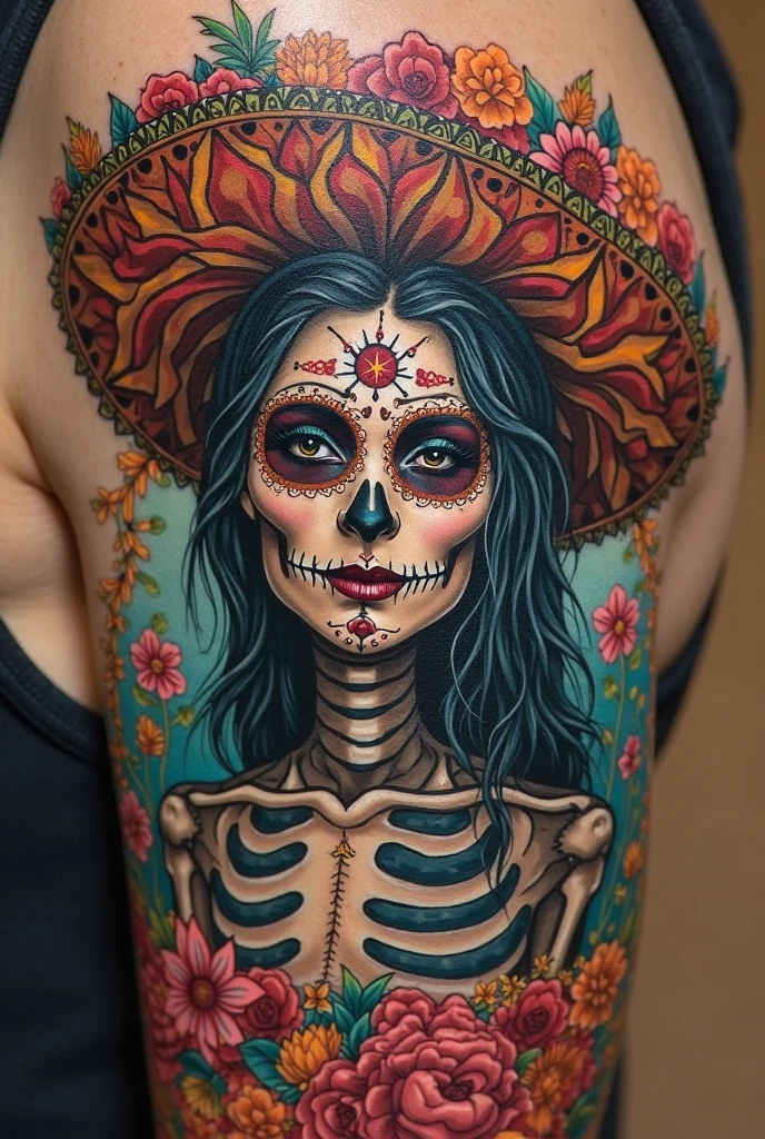 This visible tattoo can be interpreted in many ways. It can symbolize unexpected situations in life or two opposing aspects of our personality - sweet and mischievous at the same time.. Regardless of interpretation, This tattoo will definitely attract attention and will be an expression of your interest in Halloween and creativity in the field of body art.