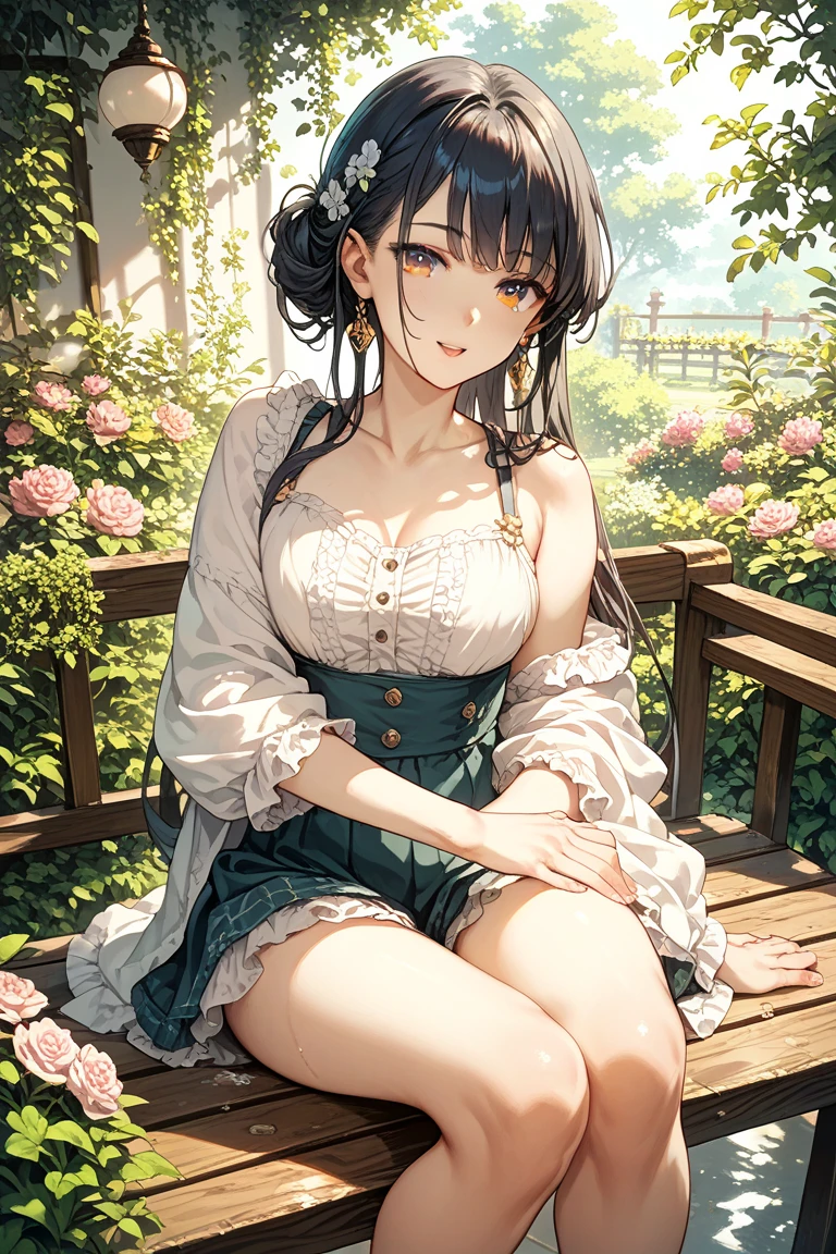 (small breasts:1.3), (perky chest:1.1), (pointed chest:1.0), (fashion magazine cover:1.3)，(from below:1.0),(from side:0.9),masterpiece, 1girl, Amazing Cleavage:1.1, thin waist, big ass, Raised sexy, small breast: 1.3, posed cleavage:1.2、solo, looking at viewer, open mouth, have a cute grass of cute beergrass,black hair, dark green eyes, dress, bare shoulders, jewelry, collarbone, sidelocks, hairband, earrings, indoors, off shoulder, :o, sweater, arms behind back, plant, short hair with long locks, gild hairband, off-shoulder dress, sweater dress, off-shoulder sweater, red sweater, dark gord hair, big side hair, very long side hair,is rendered in (masterpiece: 1.2, best quality), with (ultra high resolution) and an exquisite (depth of field). This masterpiece is not only visually stunning but also tells,A scene of cooking in the kitchen by classroom
