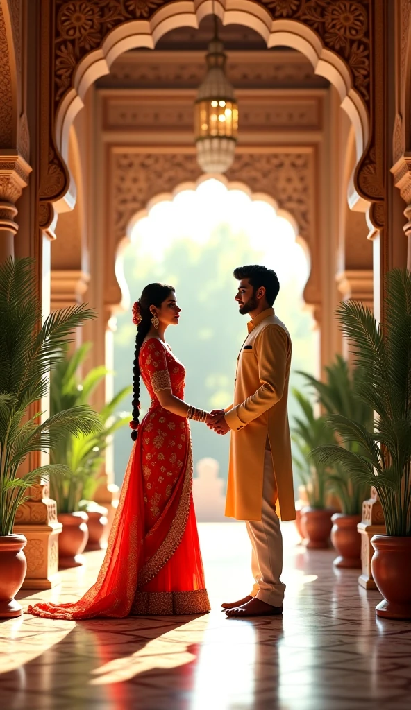 I have a image and want same background just remove car and add couple in srk pose in front of building